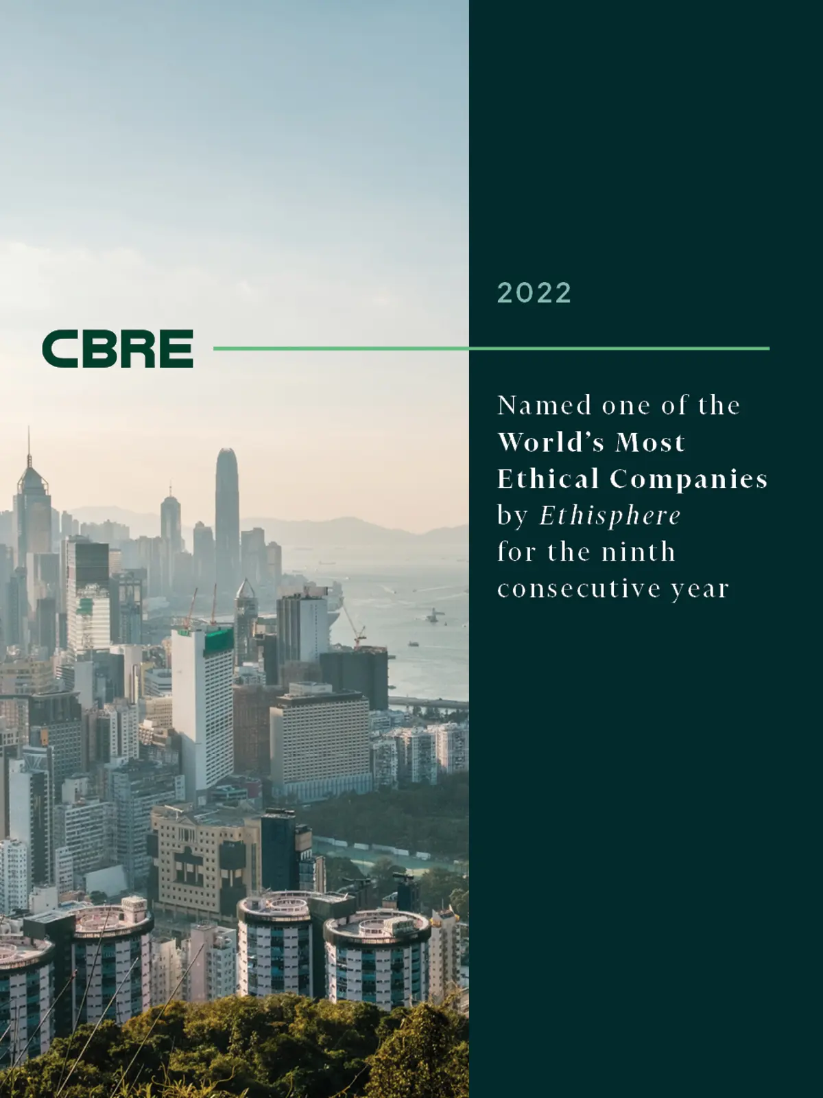 CBRE named one of the world's most ethical companies by Ethisphere for ninth consecutive year